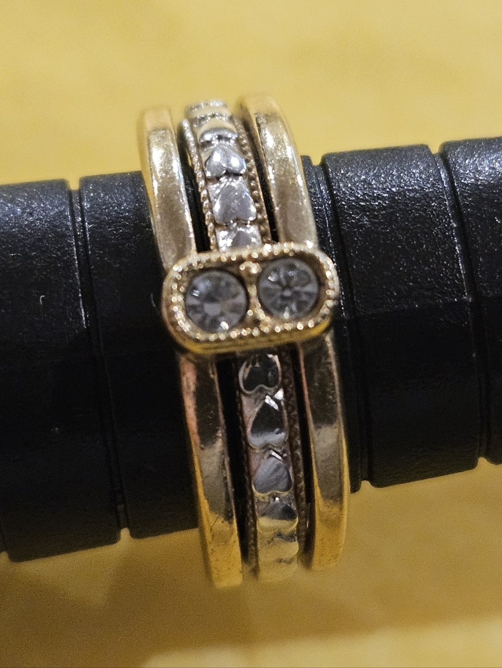 Gold-Tone Ring - Clear Stones